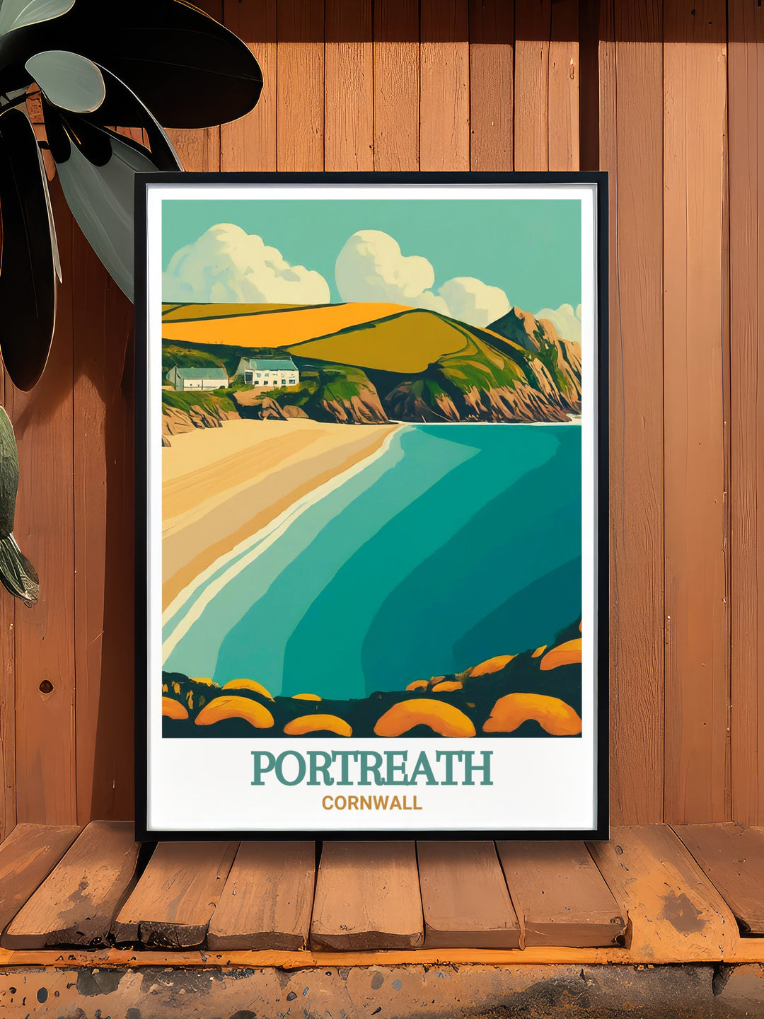 The picturesque Portreath Beach is highlighted in this stunning print, which showcases the beachs natural beauty and peaceful setting. The artwork reflects the charm of Cornwalls coastline, making it a wonderful addition to any home. Perfect for those who love the outdoors, this piece brings a sense of calm to any space.