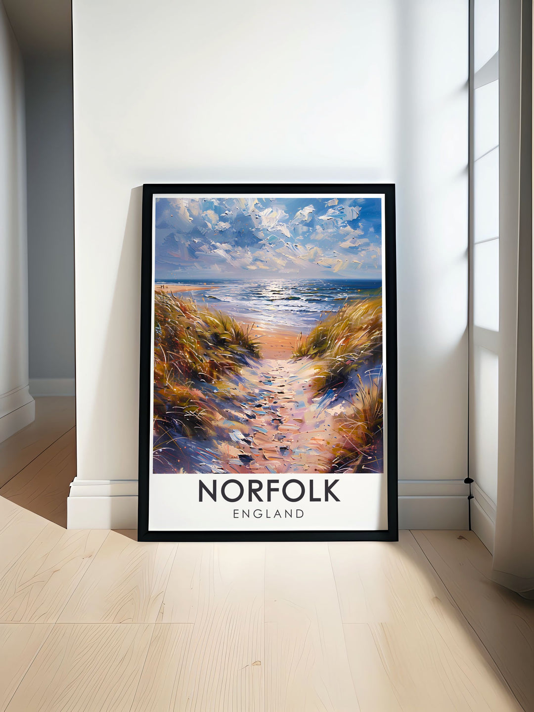 AONB Wall Decor featuring the serene landscapes of Cromer Pier perfect for adding elegance and tranquility to your living space with stunning coastal views and modern design