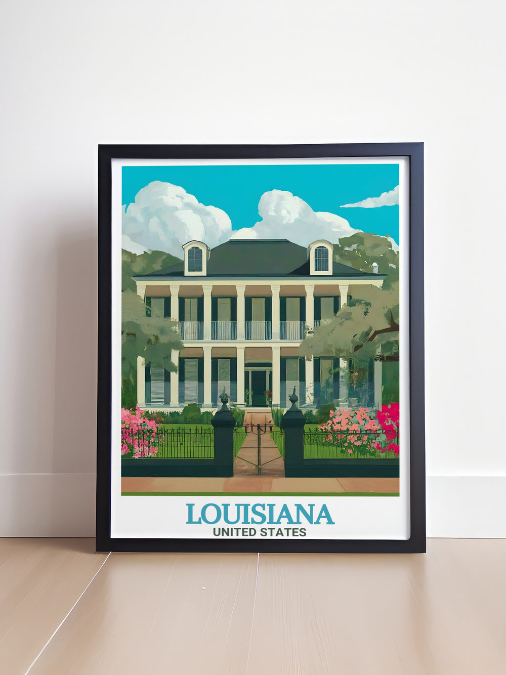 This detailed poster print of New Orleans captures the lush beauty of the Garden District. With its grand mansions, historic architecture, and tree lined streets, this artwork is a perfect representation of Southern elegance, ideal for anyone who loves Louisianas rich heritage and distinctive charm.