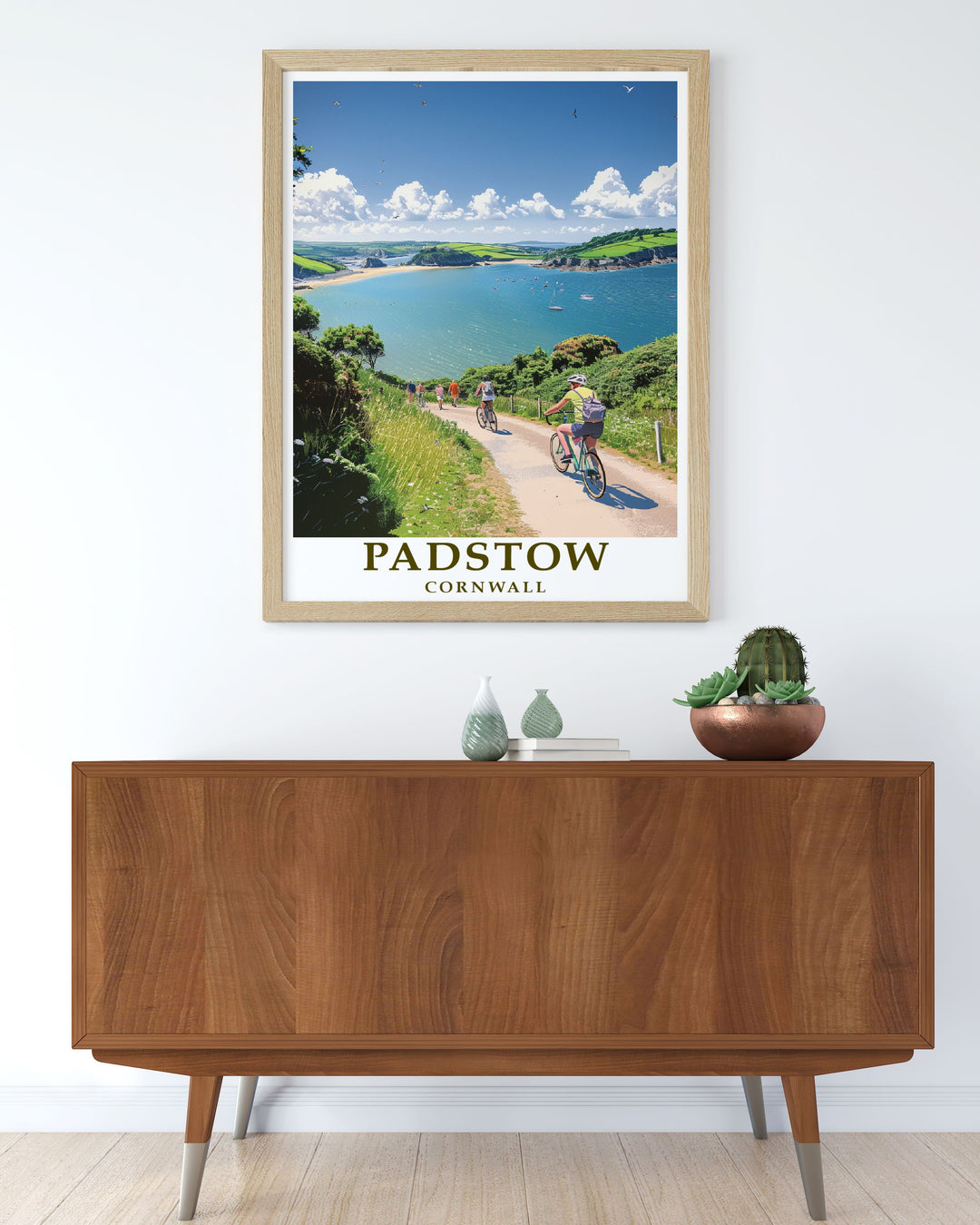 Cornish Painting of Padstow Harbour highlighting the tranquil waters and vibrant fishing Cornwall scenes perfect for enhancing your living space stunning Padstow Estuary and Camel Trail framed print for a sophisticated touch