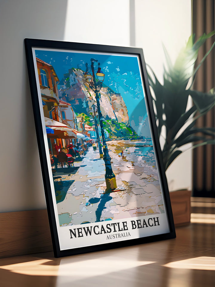 Merewether Beach Art Print captures the exhilarating atmosphere of this iconic surf beach in Newcastle. The artwork showcases the power of the waves and the vibrancy of the shoreline, making it a dynamic addition to any room. Whether you are a surfing enthusiast or simply appreciate the oceans beauty, this print is a perfect choice.