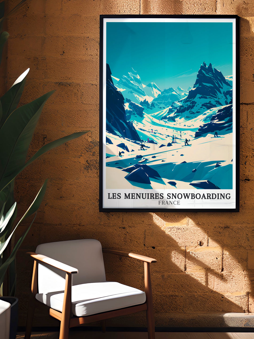 Les Menuires Three Valleys Modern Print is a stunning piece of decor for anyone who loves skiing and snowboarding in the French Alps ideal as a gift for winter sports lovers or to add excitement to your own living space