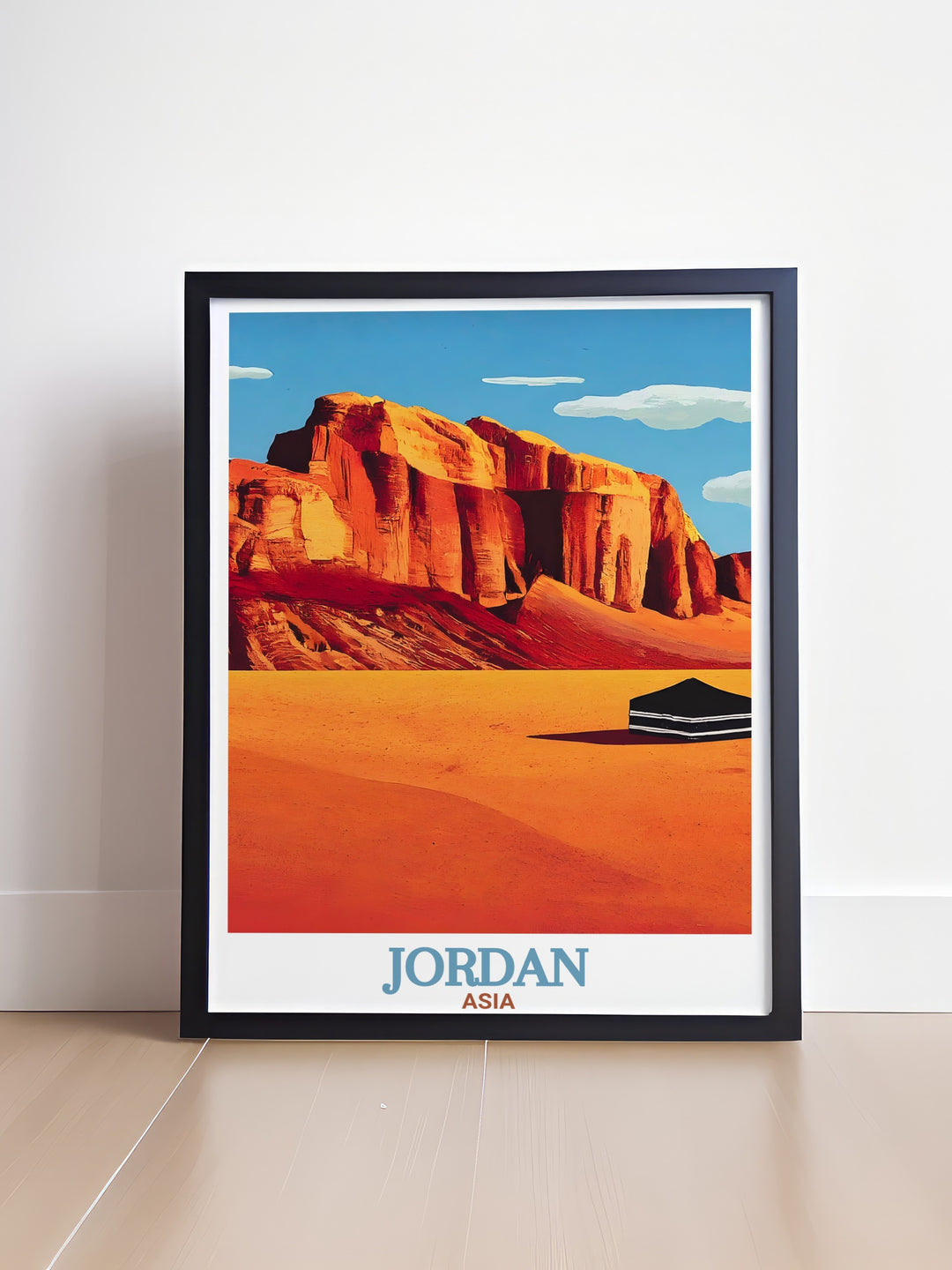 Bring the iconic beauty of Wadi Rum and Amman into your home with this travel print. Whether youve been to Jordan or are planning a trip, this poster captures the charm and history of these two incredible destinations.