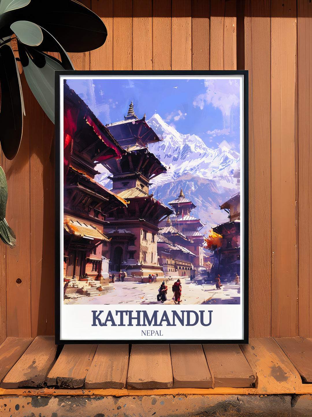 This Kathmandu wall art showcases the vibrant culture and towering peaks of Nepal. With Mount Everest and Durbar Square at its heart, this print brings adventure and history into your home.