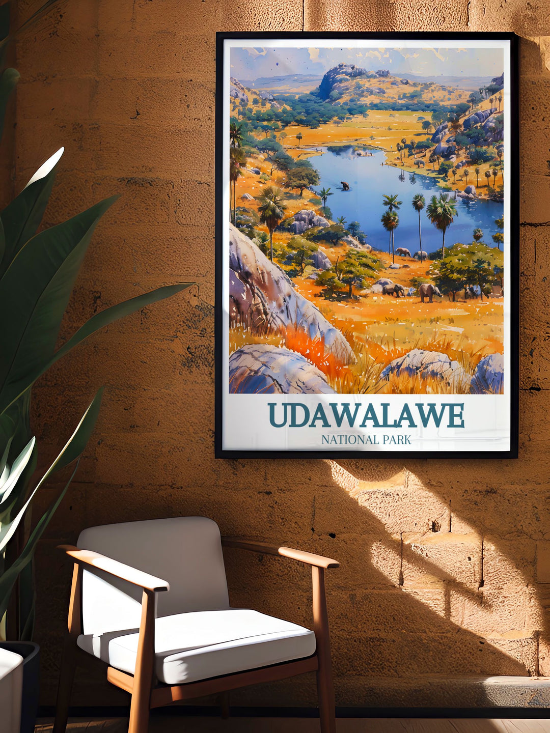 Unique Sri Lanka gift featuring Udawalawe Reservoir Walawe River wall art a captivating piece that celebrates the natural beauty and tranquility of Sri Lanka making it an ideal gift for birthdays anniversaries or special occasions.