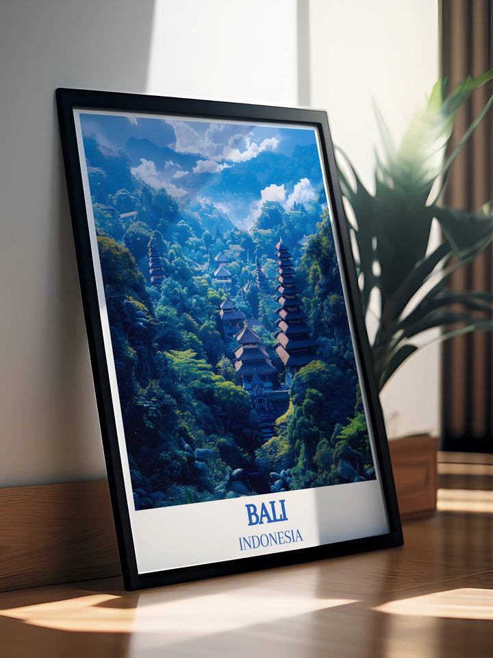 Bali, Ubud Monkey Forest framed portrait, ideal for gifting to those who appreciate wildlife and the natural beauty of Indonesia.
