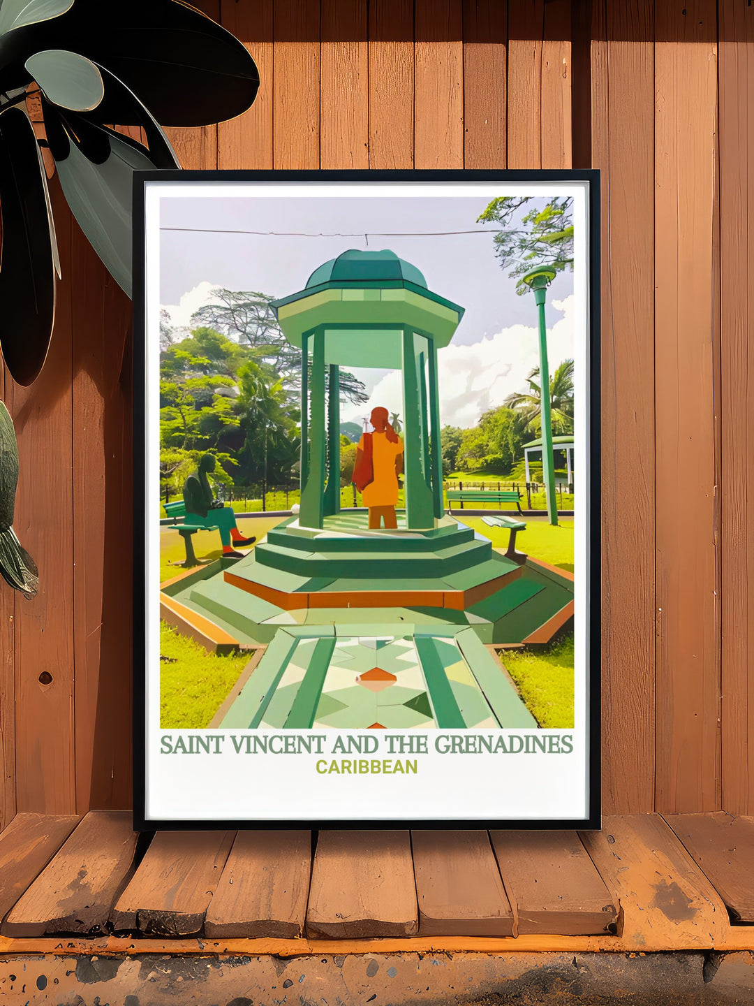 A vintage poster of the Botanic Gardens in Saint Vincent, highlighting the classic beauty of the Caribbean. This print is a perfect addition to any room, offering a nostalgic look at one of the regions most beloved landmarks.