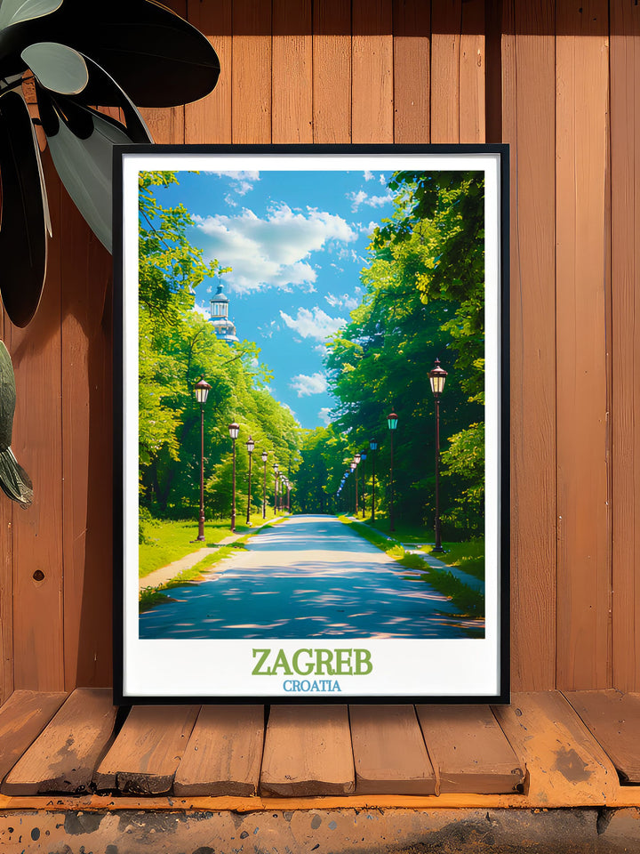 Stunning Maksimir Park artwork ideal for holiday art gifts. Featuring lush green landscapes and tranquil park views for a unique Croatian touch.