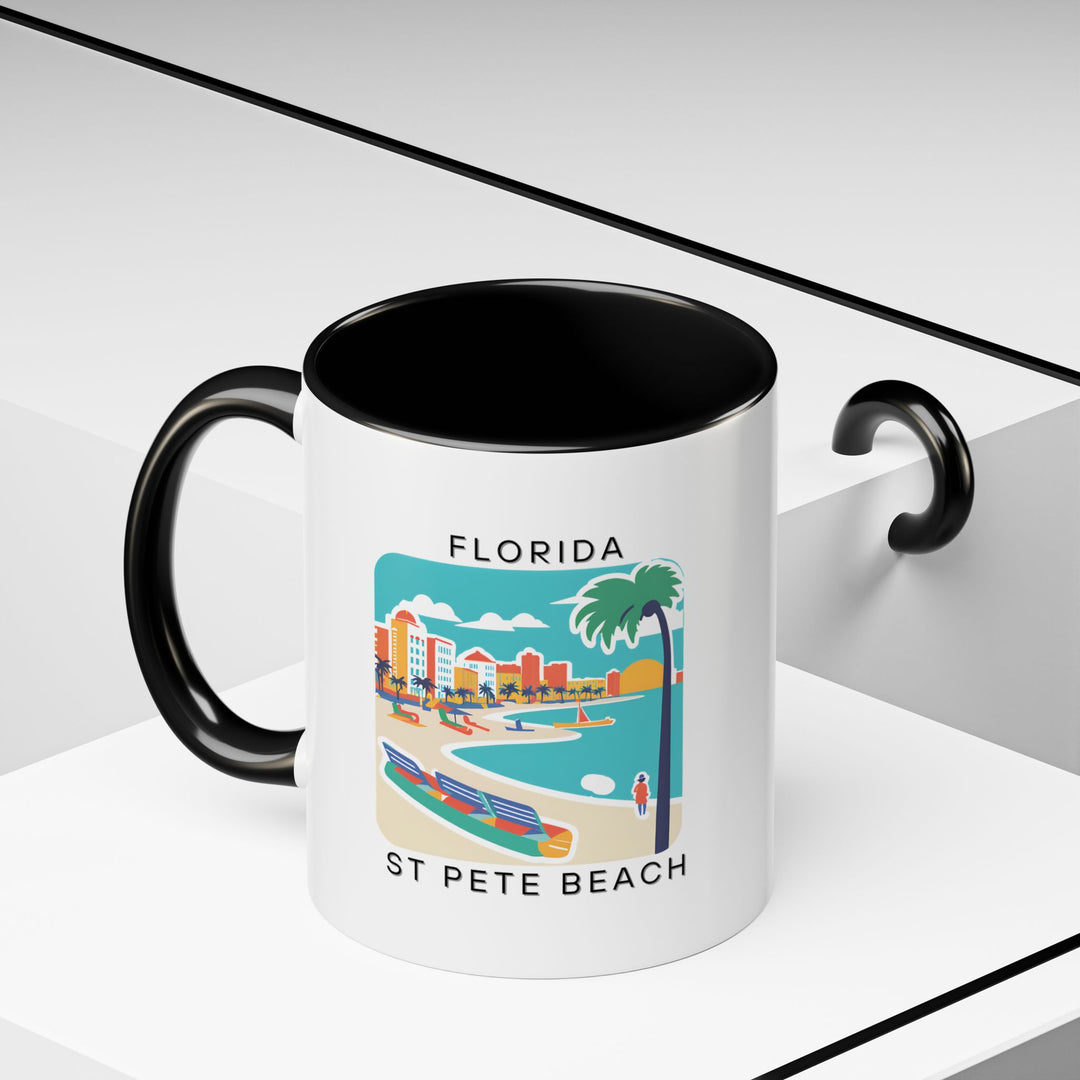 Take a sip of Florida’s coastal beauty with this St. Pete Beach Florida mug. Featuring detailed artwork of the stunning beach, this mug is made from durable ceramic and is dishwasher and microwave safe, making it perfect for daily use.