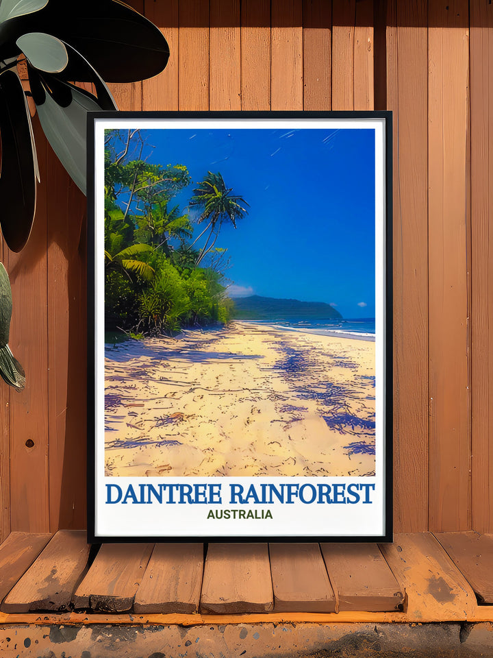 Australia wall decor featuring the lush landscapes of Cape Tribulation and the vibrant colors of the Daintree Rainforest