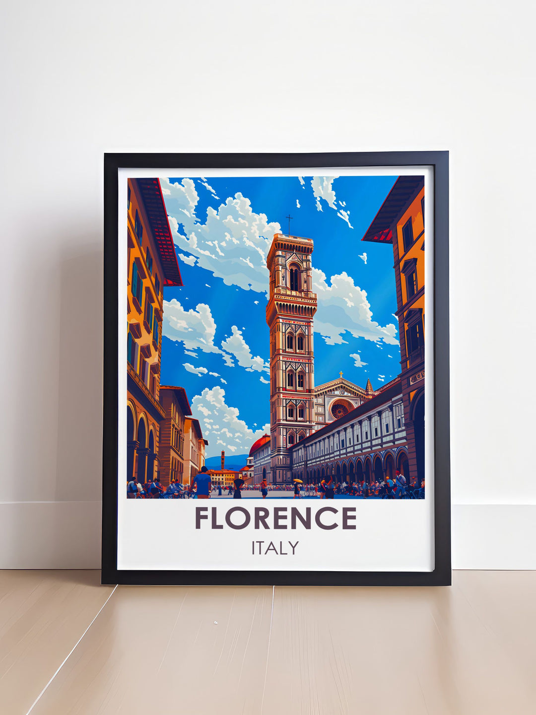Canvas art depicting the majestic Palazzo Vecchio and the beautiful sculptures of Piazza della Signoria.