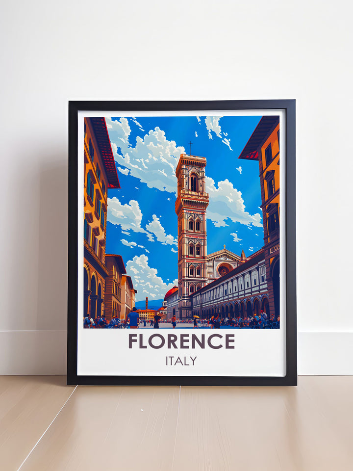 Canvas art depicting the majestic Palazzo Vecchio and the beautiful sculptures of Piazza della Signoria.