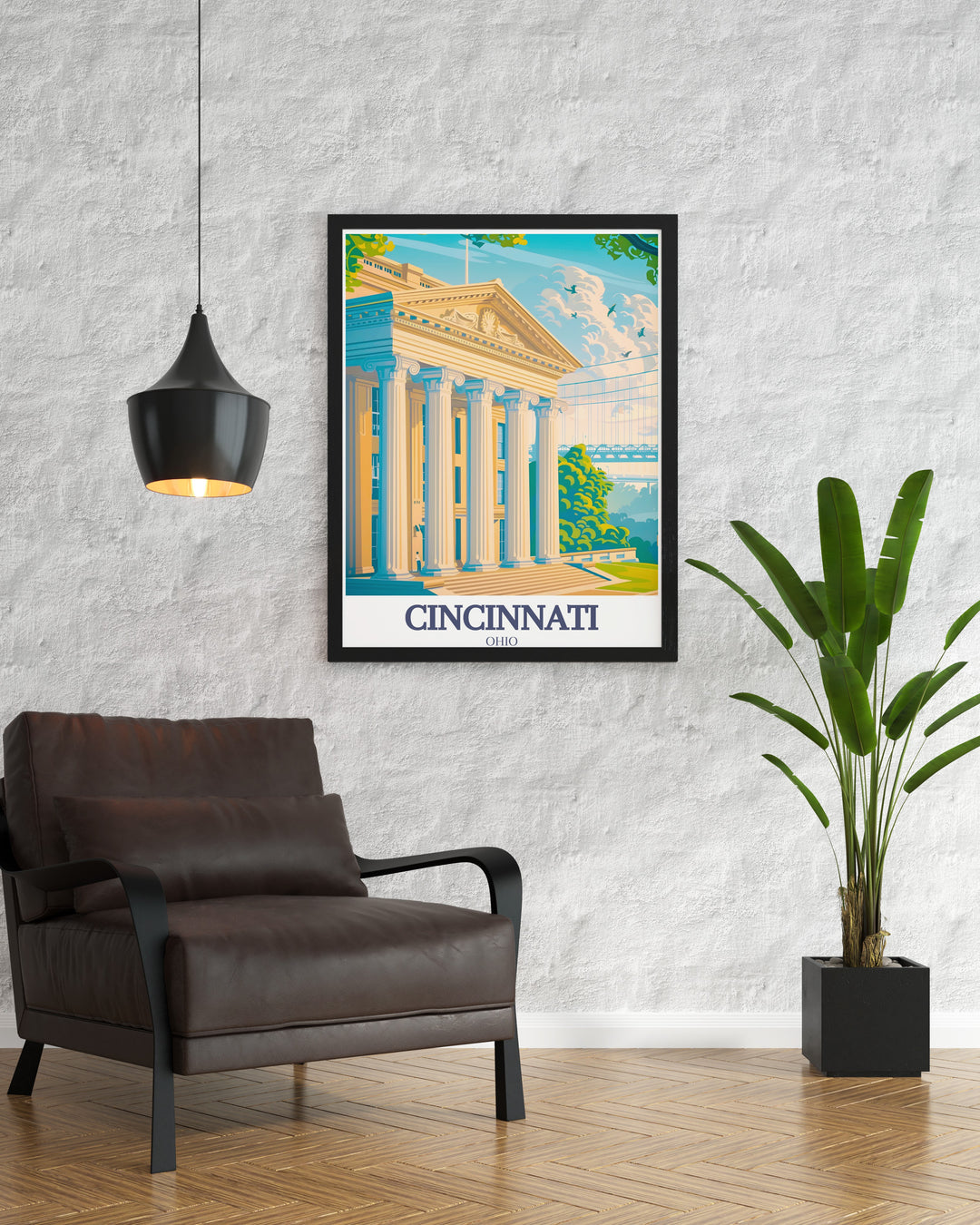 Stunning Cincinnati Art Museum Roebling Suspension Bridge wall art that celebrates the rich heritage and architectural marvels of Cincinnati making it a perfect addition to your collection of personalized gifts