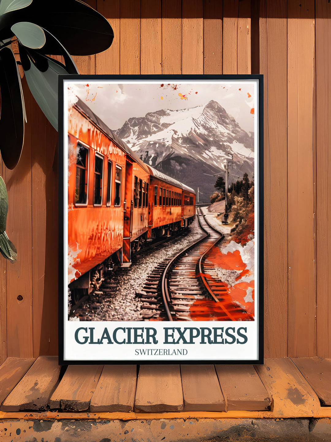 Transform your living space with the stunning living room decor of the Glacier Express train Matterhorn showcasing the majestic journey through the heart of the Swiss Alps