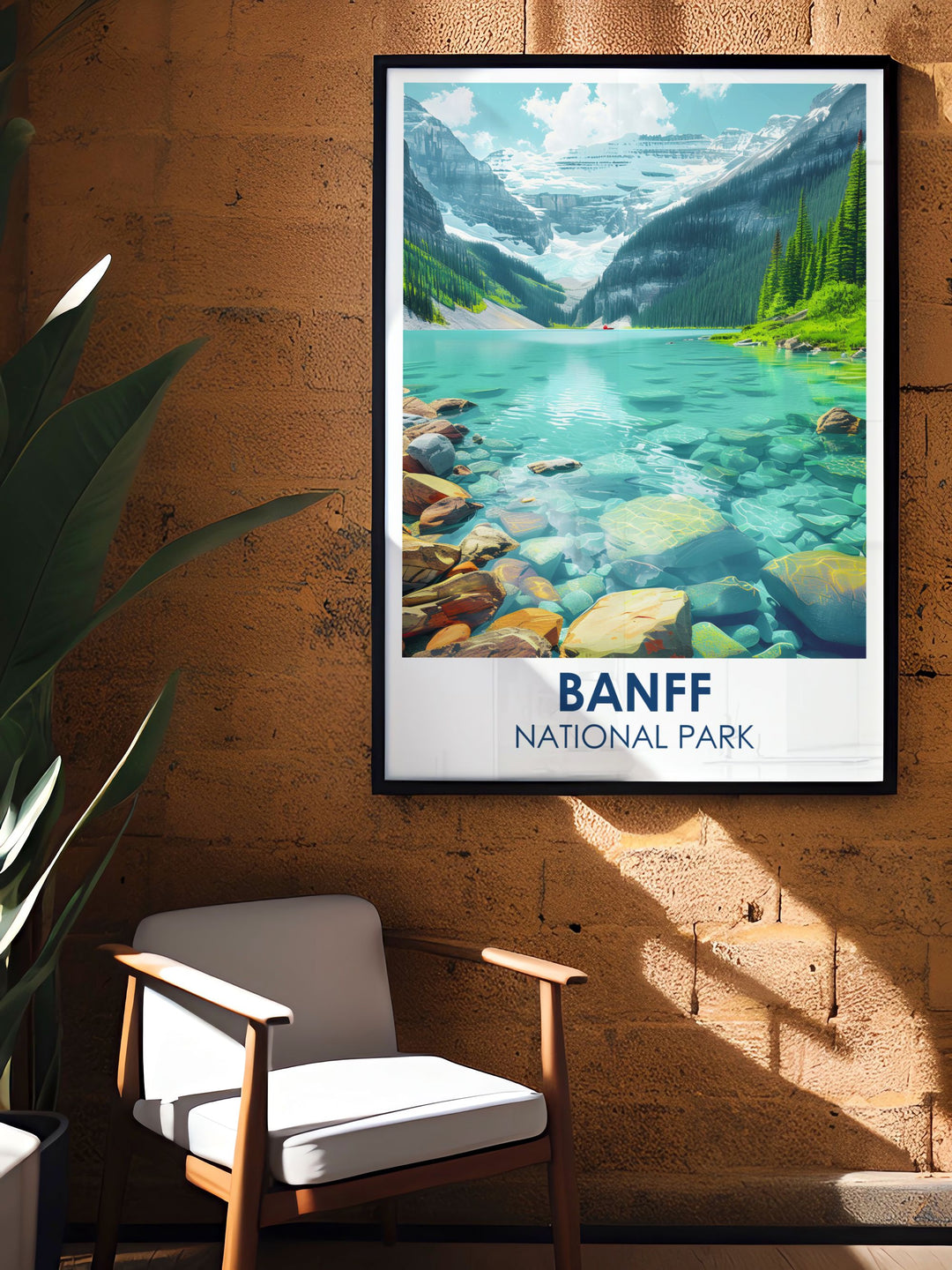 Banff vintage art print that recreates the nostalgic feel of early Canadian tourism, showcasing the exploration and natural beauty of Banff, perfect for those who appreciate historical and artistic representations.