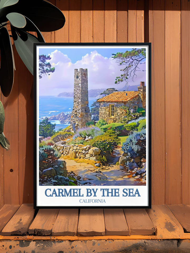 Experience the beauty of Hawk Tower with this detailed travel poster, featuring its unique architecture and breathtaking views. Perfect for history enthusiasts and those who cherish scenic vistas, this artwork adds a touch of mystery to any room.