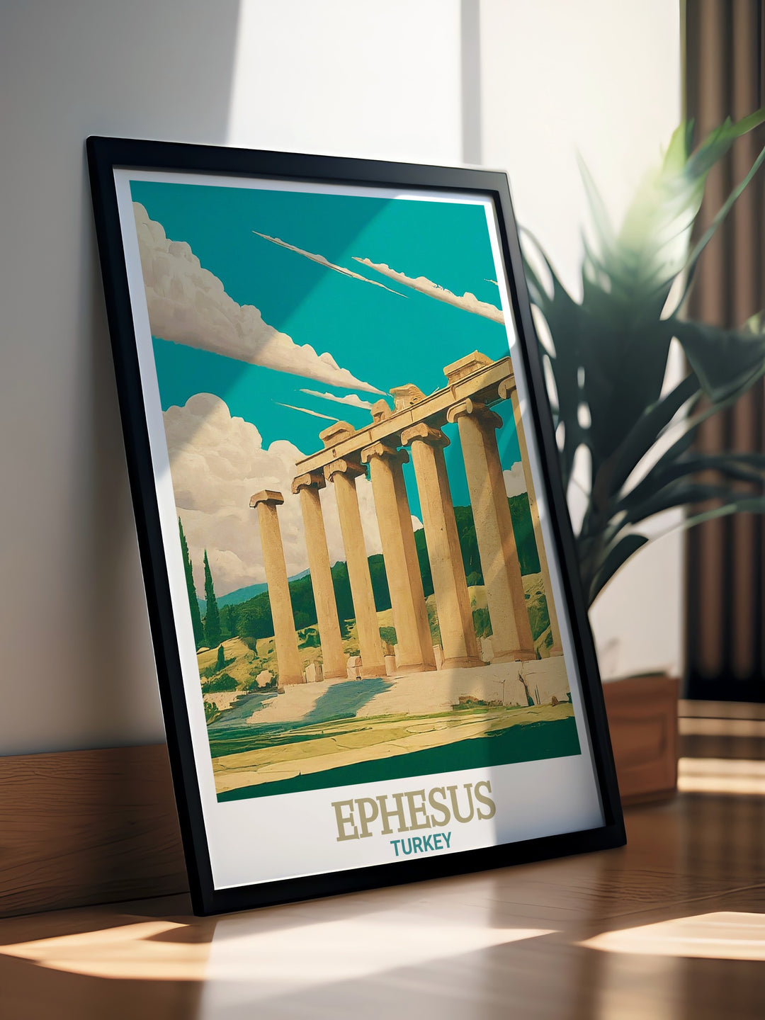 Temple of Artemis Wall Art showcases the ancient splendor of Ephesus and its iconic temple. This travel print is perfect for anyone who loves exploring historical landmarks and architectural wonders.