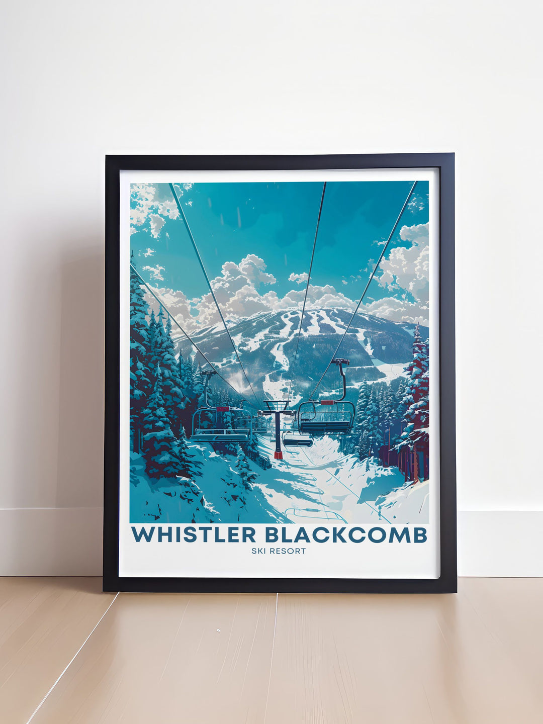 Whistler peak chair lifts framed print designed to bring the thrill of Whistler Ski Resort into your living space. This stunning piece of skiing artwork is an excellent choice for winter sports enthusiasts and collectors.