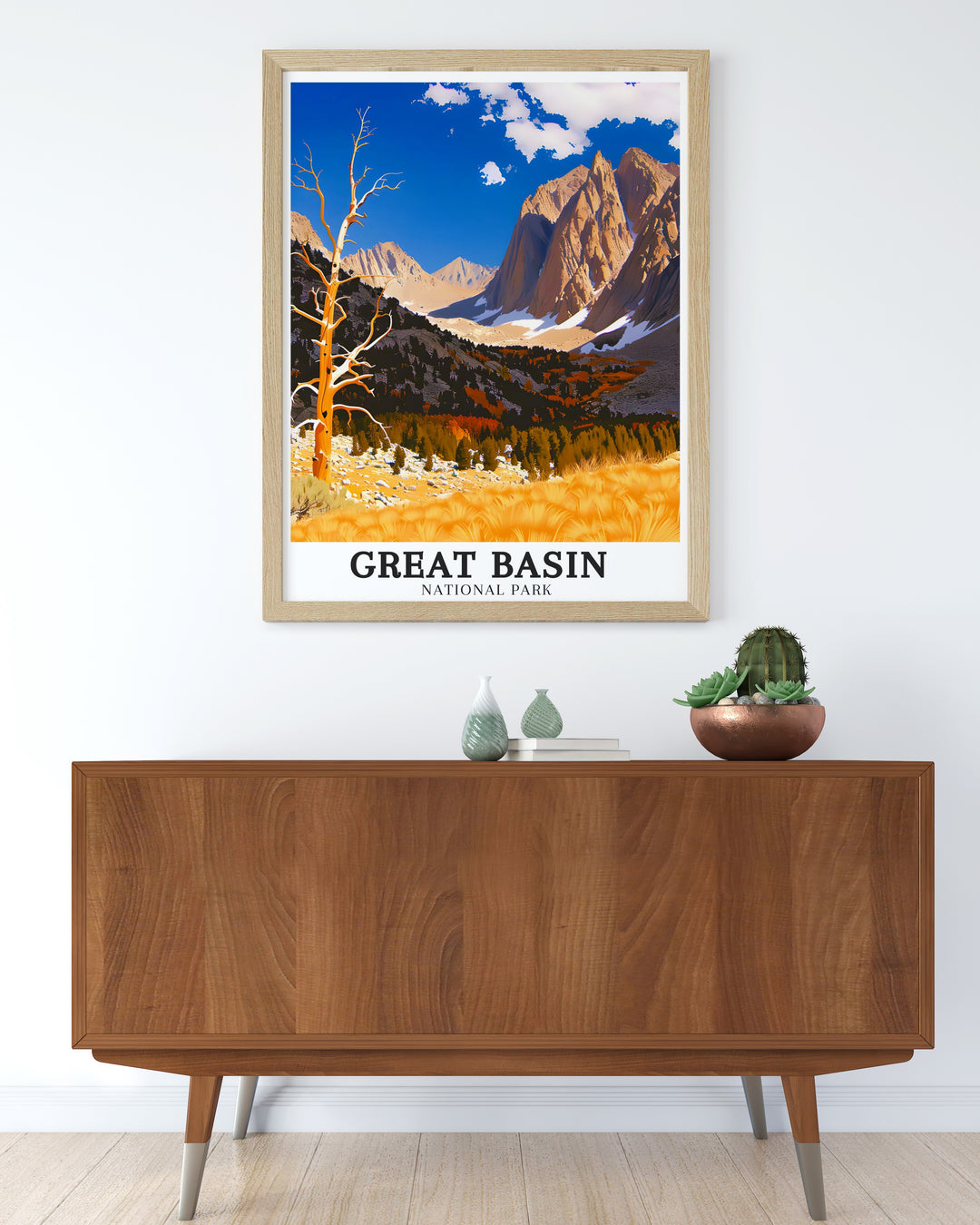 Artistic Great Basin Poster featuring Nevadas Bristlecone Pine trails ideal for adding natural beauty to your home environment