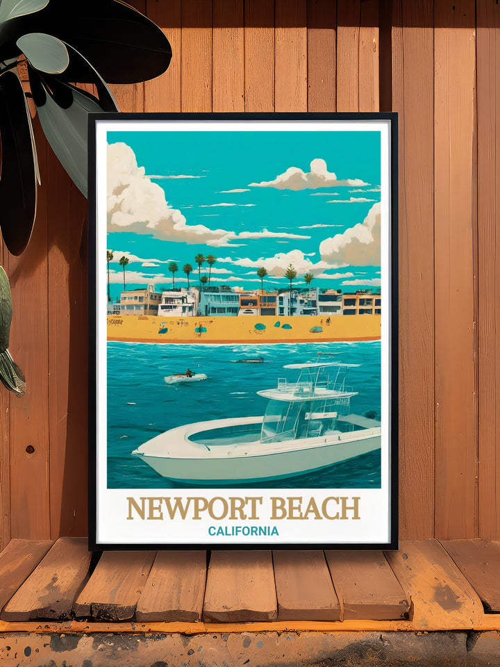 Balboa Island gift for lovers of Newport Beach and California travel. This elegant print captures the unique character of Balboa Island with its detailed depiction of beaches and harbor. A thoughtful and meaningful gift for any occasion.