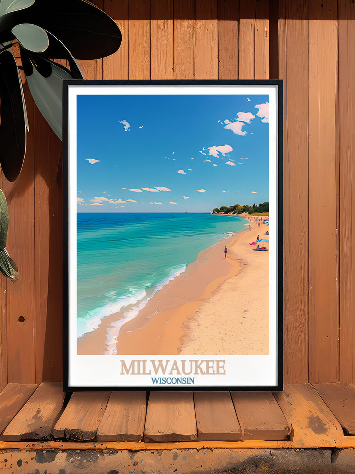 Elegant Lake Michigan artwork with vibrant blues and rich details depicting serene lake landscapes ideal for adding a unique touch to any room