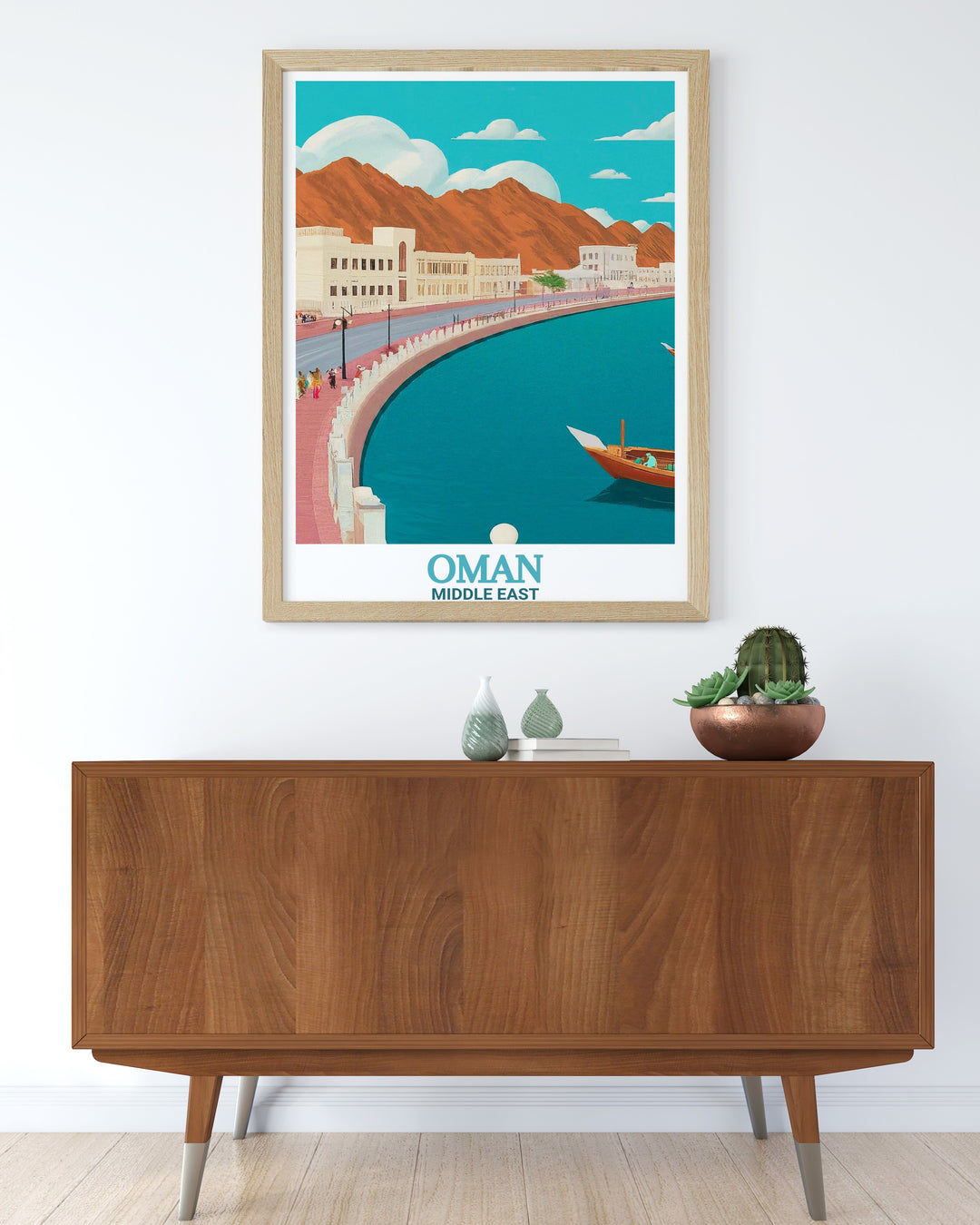 This digital download of the Mutrah Corniche in Muscat is a stunning travel print, featuring the elegant waterfront and cityscape of Omans capital. The perfect gift for fans of Omans cultural and natural beauty.