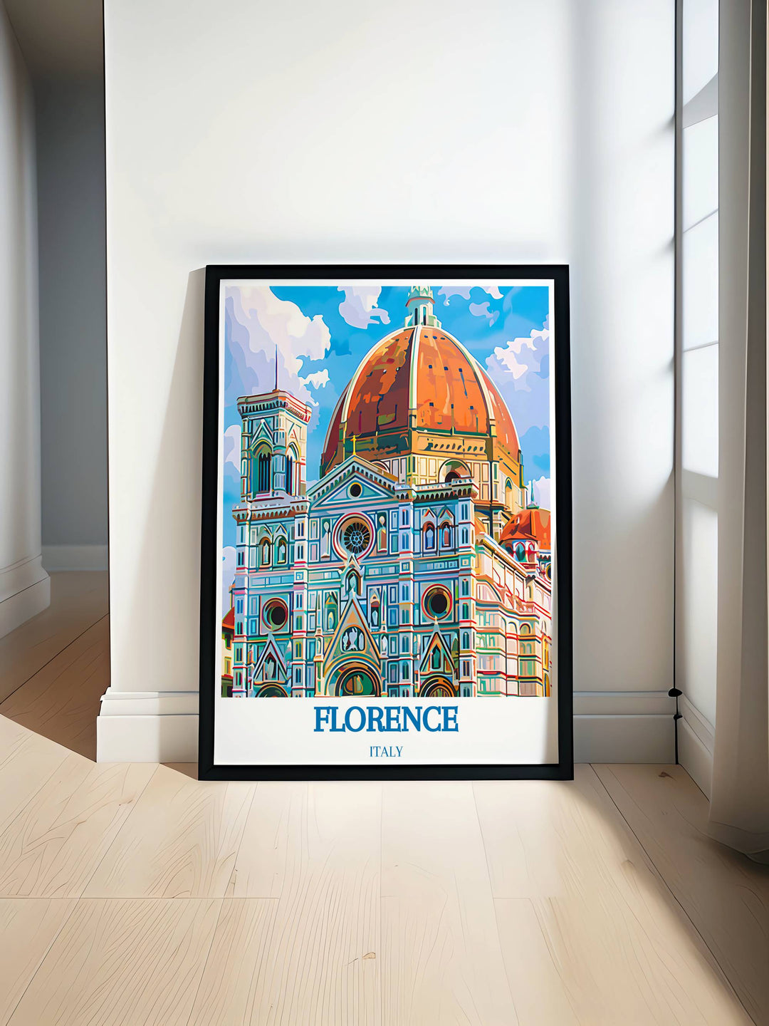 Duomo di Firenze art print featuring stunning architectural details of Florence cathedral ideal for Italy travel gifts and home decor perfect for those who love Italian art and history