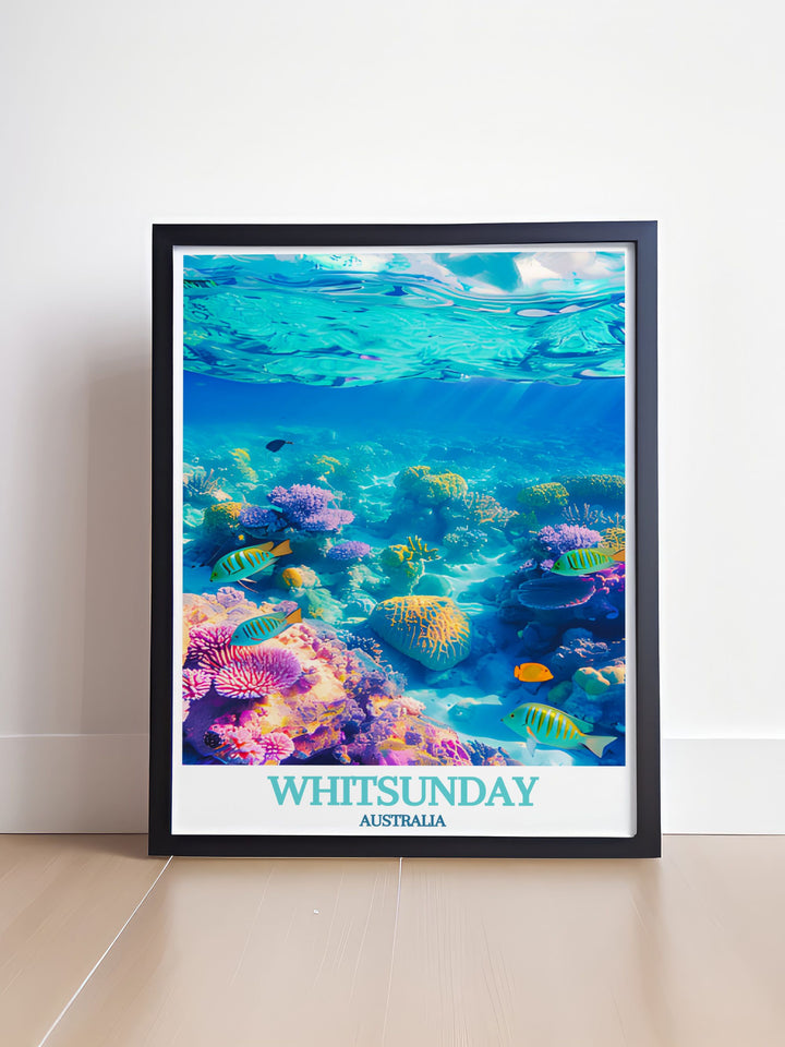 Stunning Great Barrier Reef Framed Prints from the Whitsunday Islands offer a touch of elegance to your home decor ideal for Australian travel lovers looking for unique and beautiful wall art to celebrate the beauty of Whitsunday Australia