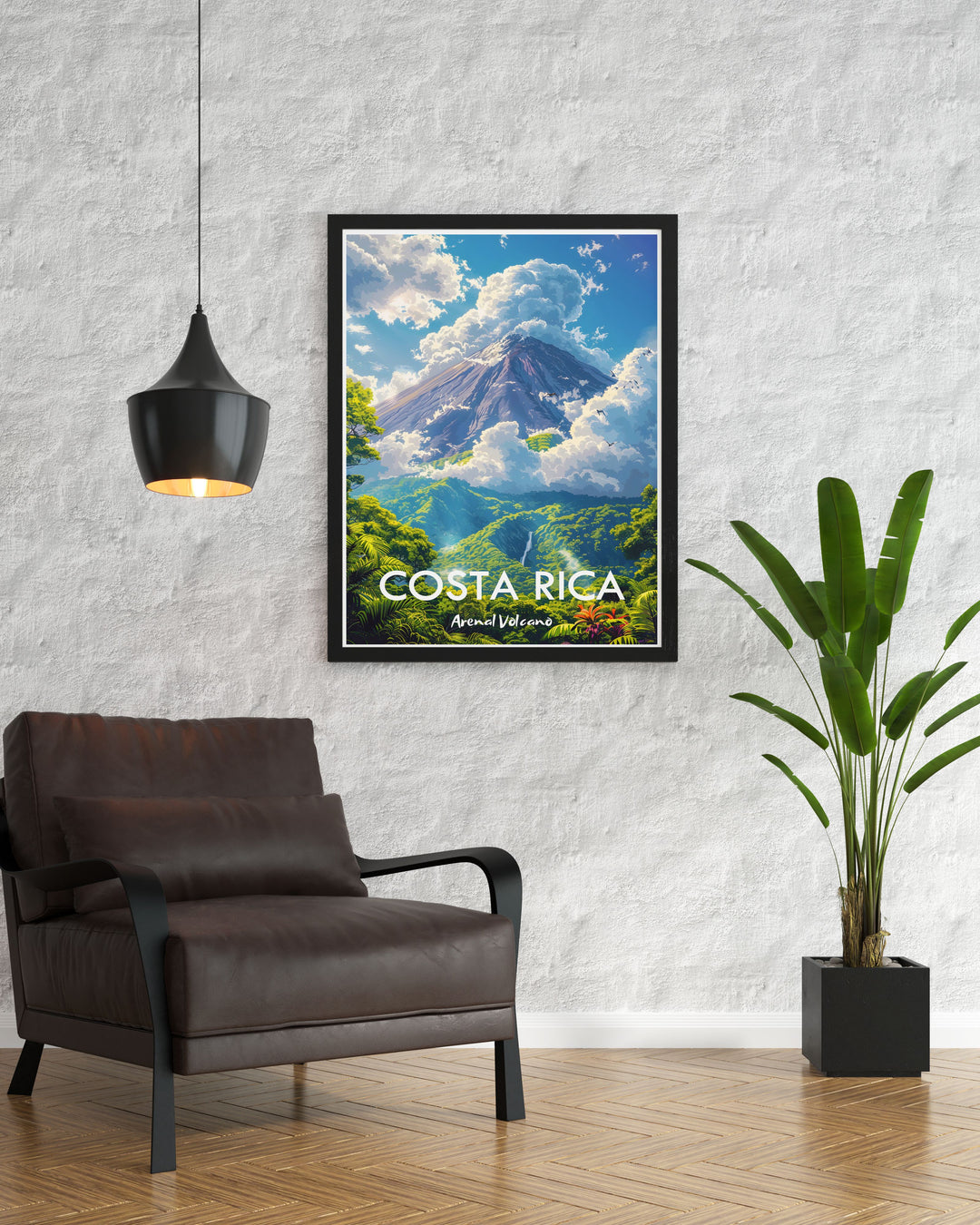 Celebrate the geological wonders of Arenal Volcano with this detailed travel poster. Showcasing the dramatic eruption history and the rich biodiversity of the national park, this artwork is perfect for anyone fascinated by natural phenomena and ecological treasures. Enhance your home decor with the power and beauty of Costa Ricas iconic volcano.