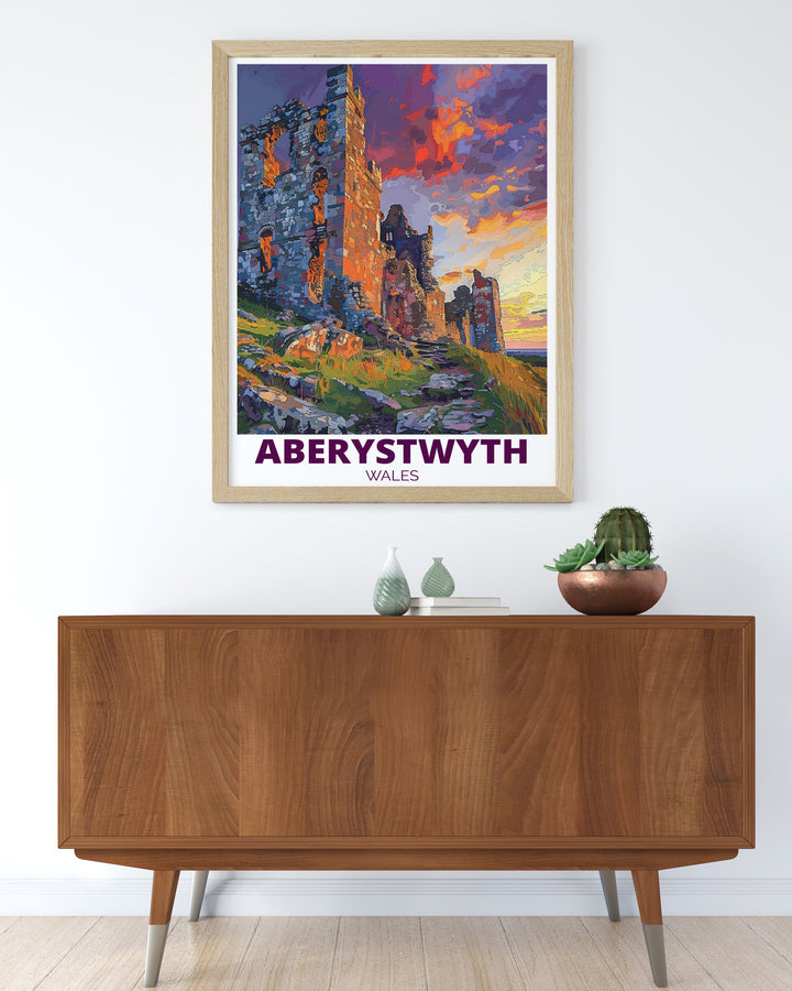 Capture the rich history and natural beauty of Aberystwyth with this canvas art featuring the iconic Aberystwyth Castle and Wales stunning coastline. The artwork is perfect for those who appreciate the unique blend of history and landscape that defines Wales.