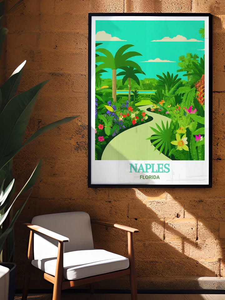 Naples Florida Wall Print offers a detailed and colorful view of Naples, Florida, capturing the citys lively streets, luxury shopping, and beautiful beaches. This artwork is perfect for those who want to bring the sunny vibes of Florida into their home.