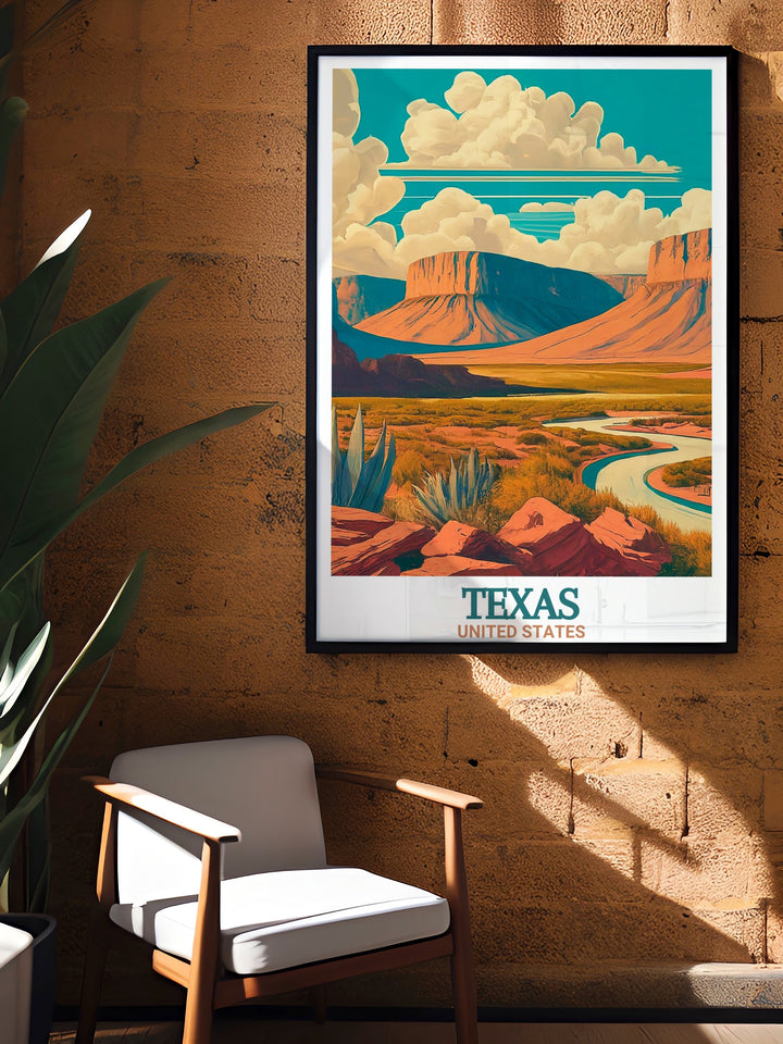 Guadalupe Peak Texas and El Capitan Texas in a beautifully crafted National Park Print. A perfect addition to your home. Inspired by the picturesque views of Big Bend National Park.