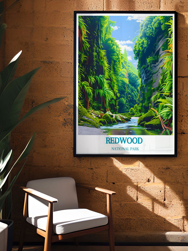 Redwood artwork featuring Fern Canyon with detailed visuals of Californias lush environment perfect for unique home gifts and elegant decoration