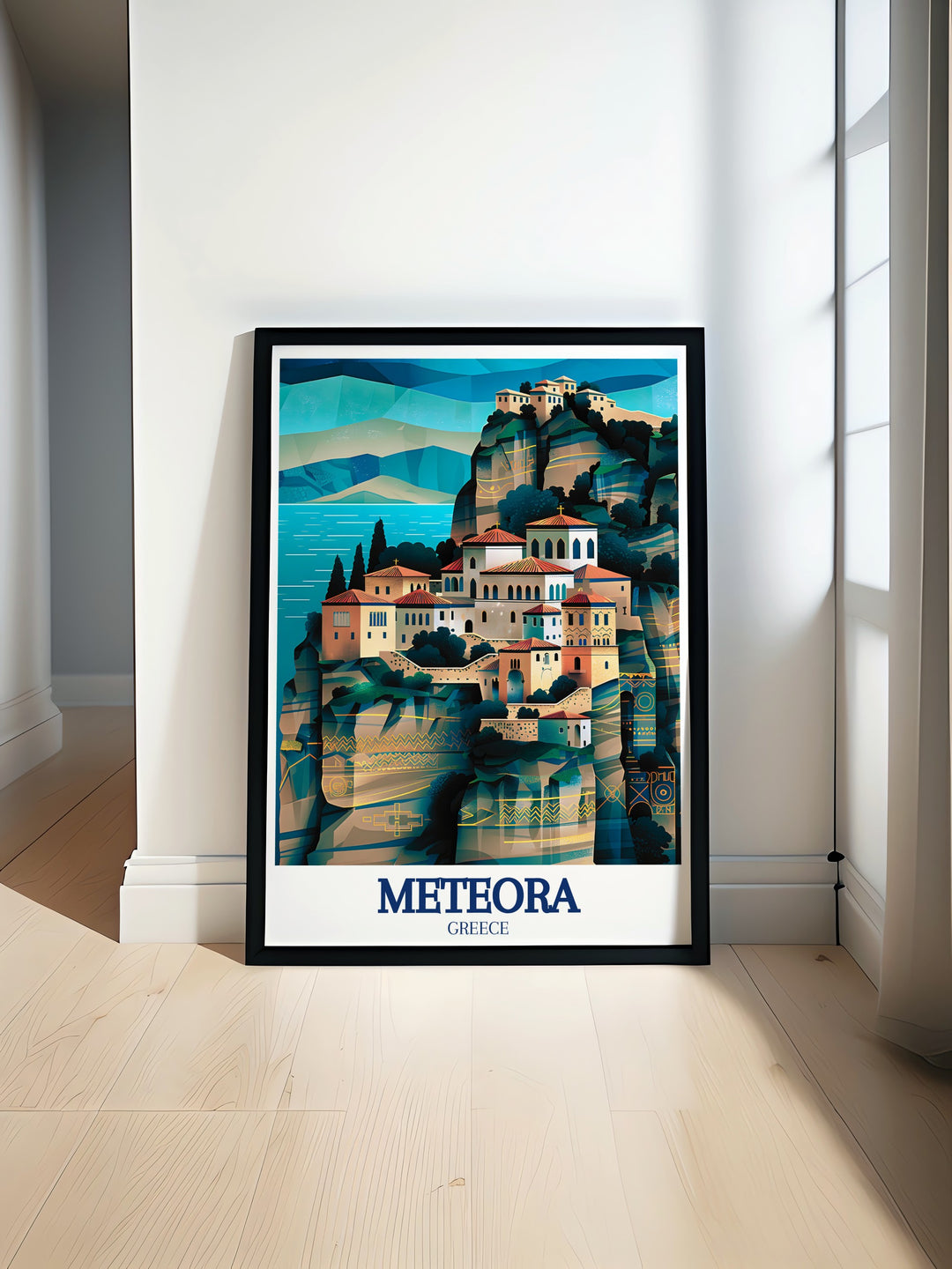 This stunning canvas art combines Meteoras breathtaking rock formations with the historical beauty of Varlaam Monastery, capturing the essence of Greeces most captivating natural and cultural landmarks. Perfect for any travel or history enthusiast.