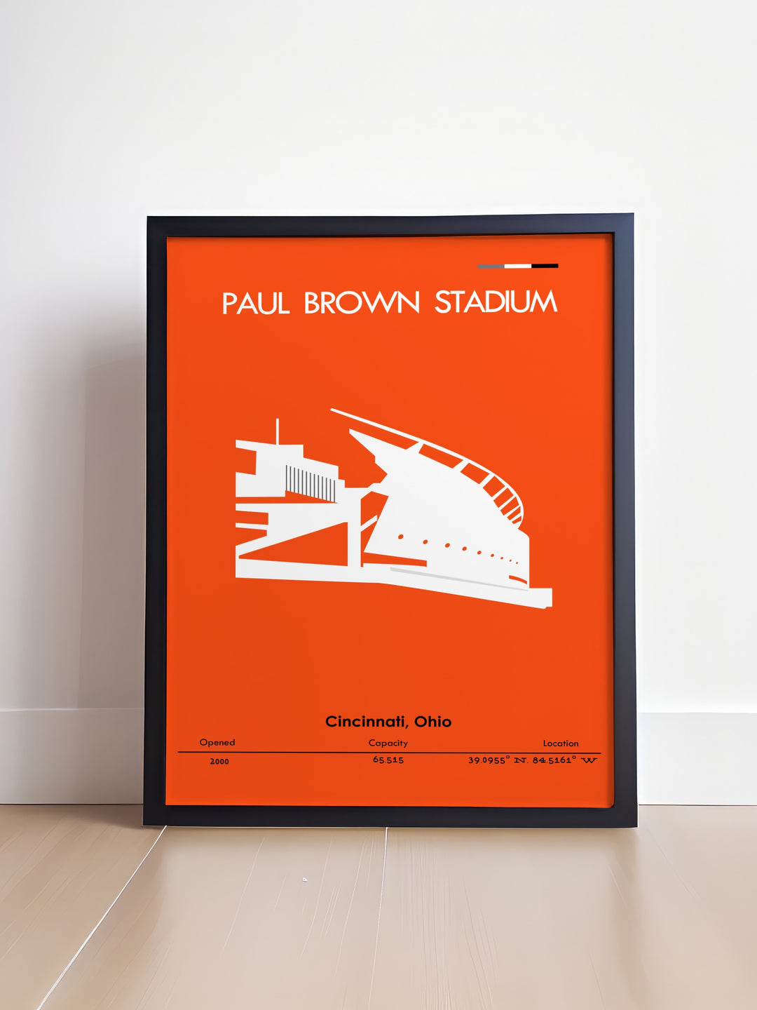 Paul Brown Stadium artwork featuring Joe Mixon and Joe Burrow offers a captivating depiction of Bengals football with its vibrant colors and retro NFL design. This print is perfect for adding a touch of excitement to any room, making it an excellent choice for football fans.