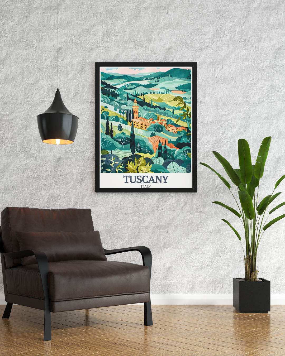 This elegant Tuscany travel print features the picturesque Val dOrcia and the historic town of Pienza. Perfect for any home or office, it captures the serene landscape of one of Italys most beloved regions.