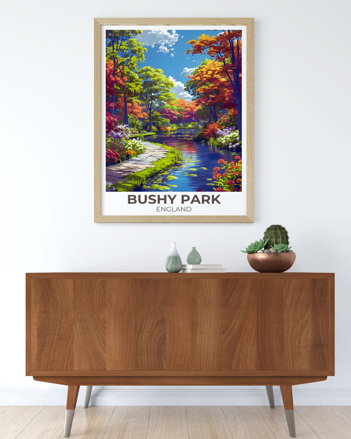 Woodland Gardens Modern Prints highlighting the lush foliage and tranquil paths ideal for contemporary home decor.