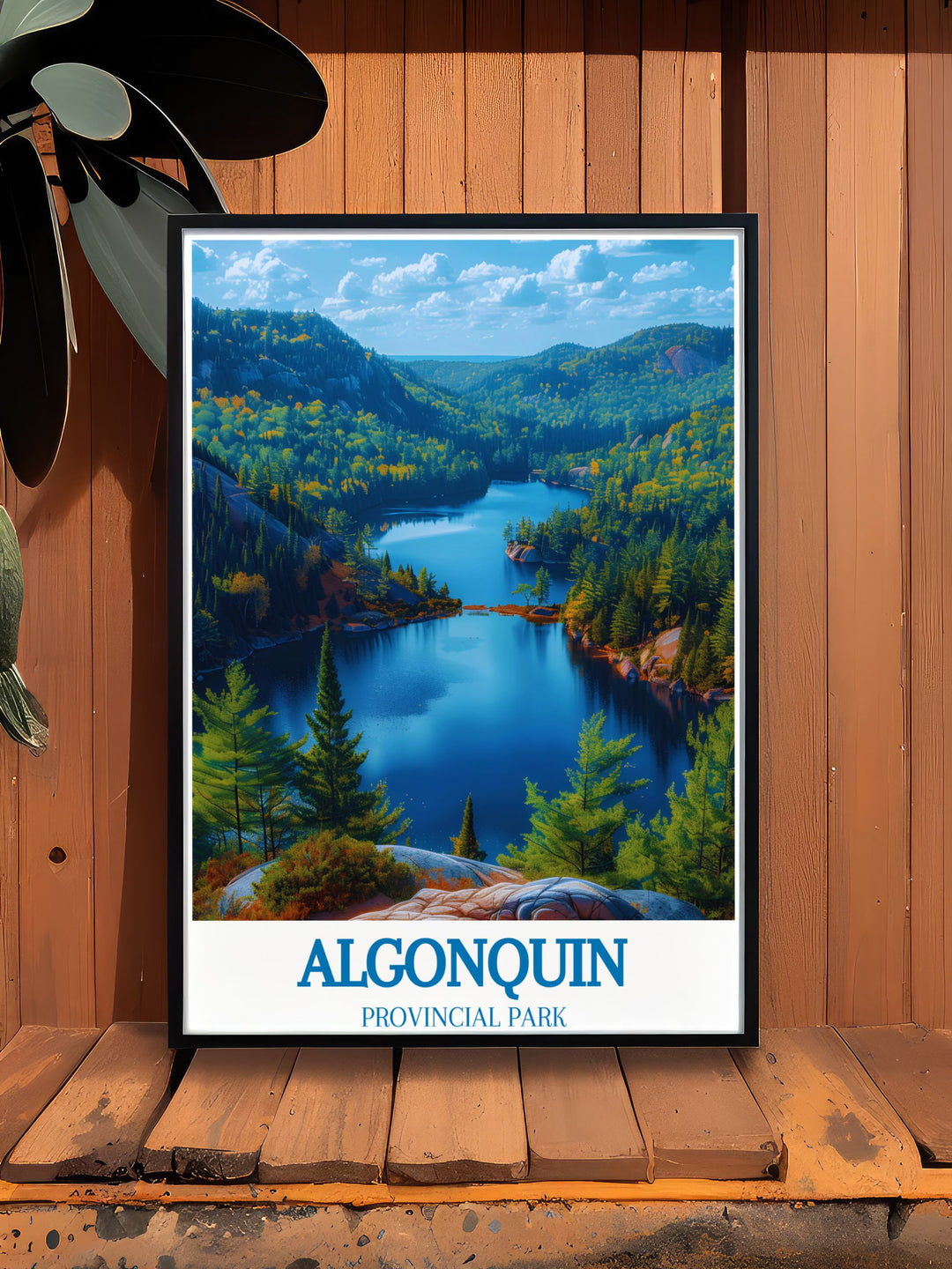 Canvas art of Algonquin Provincial Park showcases the parks vast forests and tranquil lakes, designed to bring a piece of Canadas natural beauty into your living space.