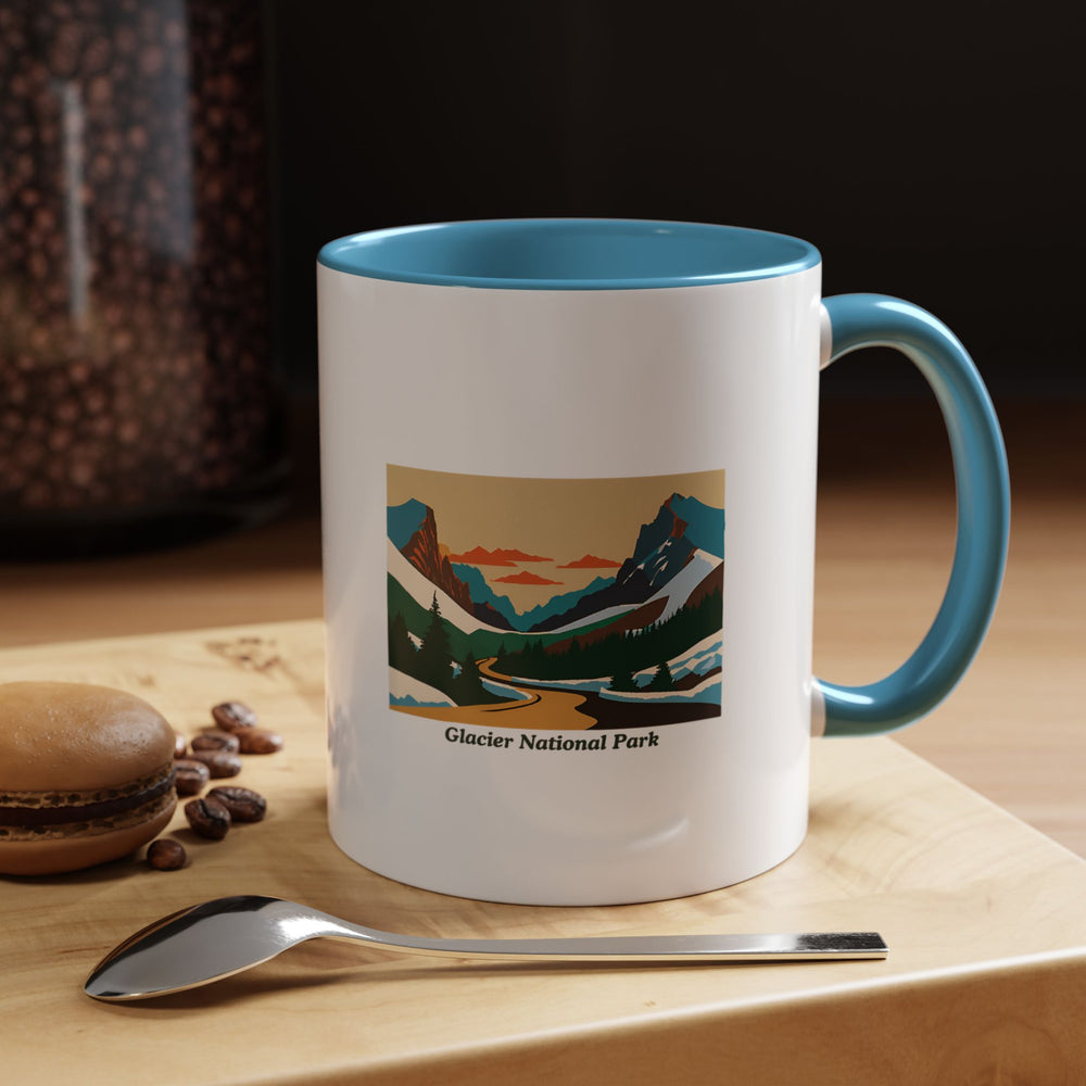 A stunning Glacier National Park Mug showcasing intricate designs inspired by the park’s breathtaking scenery. Dishwasher and microwave safe, this ceramic mug is ideal for daily use or as a thoughtful gift for outdoor lovers.