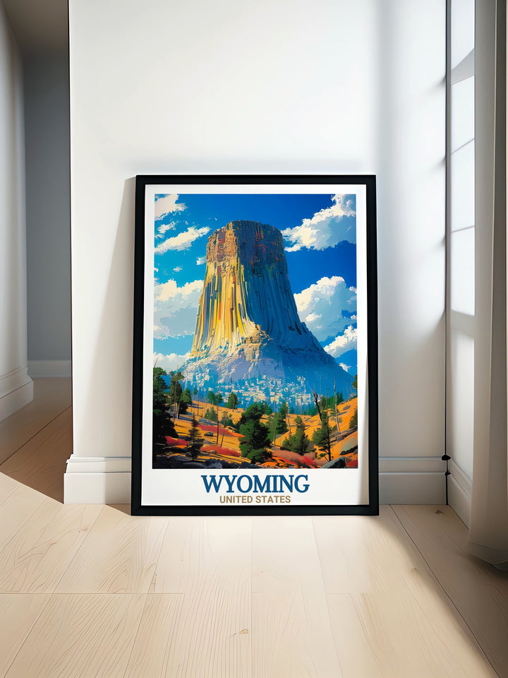 Jackson Hole Poster featuring the majestic Teton Range and Corbets Couloir perfect for adding adventure to your home Devils Tower National Monument Modern Art and Stunning Prints ideal for elegant home decor