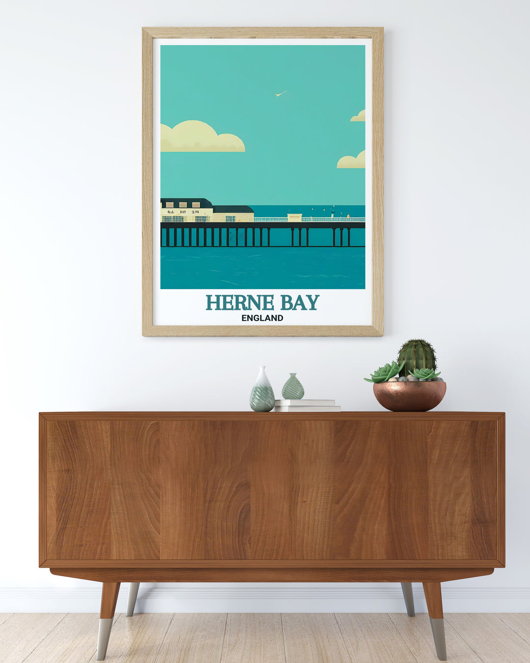 This Kent travel print of Herne Bay Pier captures the timeless beauty of one of the UKs most iconic seaside structures. Whether for coastal décor or as a special gift, this artwork brings the charm of Herne Bay into your space.