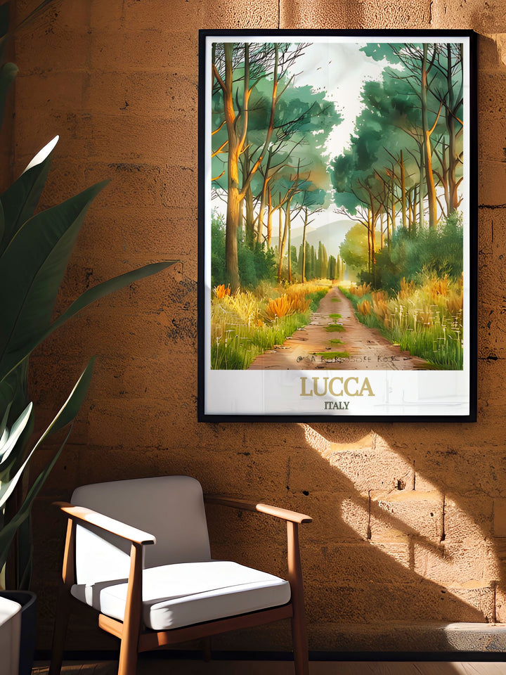 Lucca Poster and San Rossore Park stunning living room decor designed to bring sophistication and vibrant colors to your home or office perfect for anniversaries and birthdays