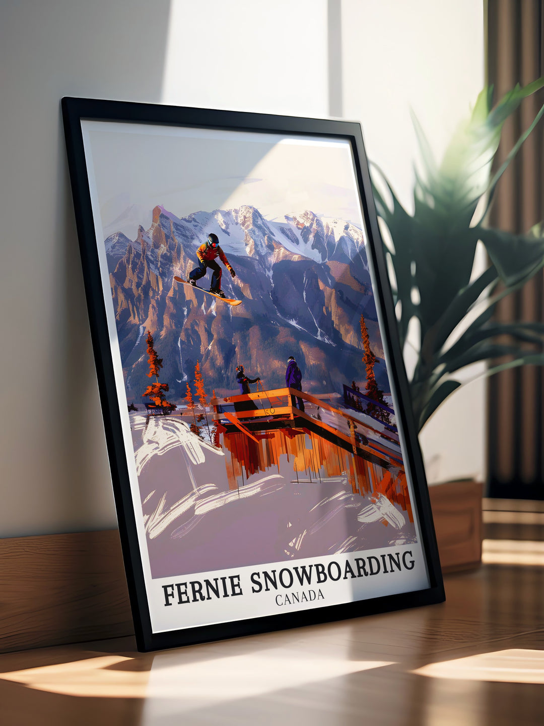 Fernie Peaks canvas art capturing the majestic beauty of the towering mountains that define Fernie, British Columbia. This print is ideal for adding a touch of the Canadian wilderness to your home or office decor.