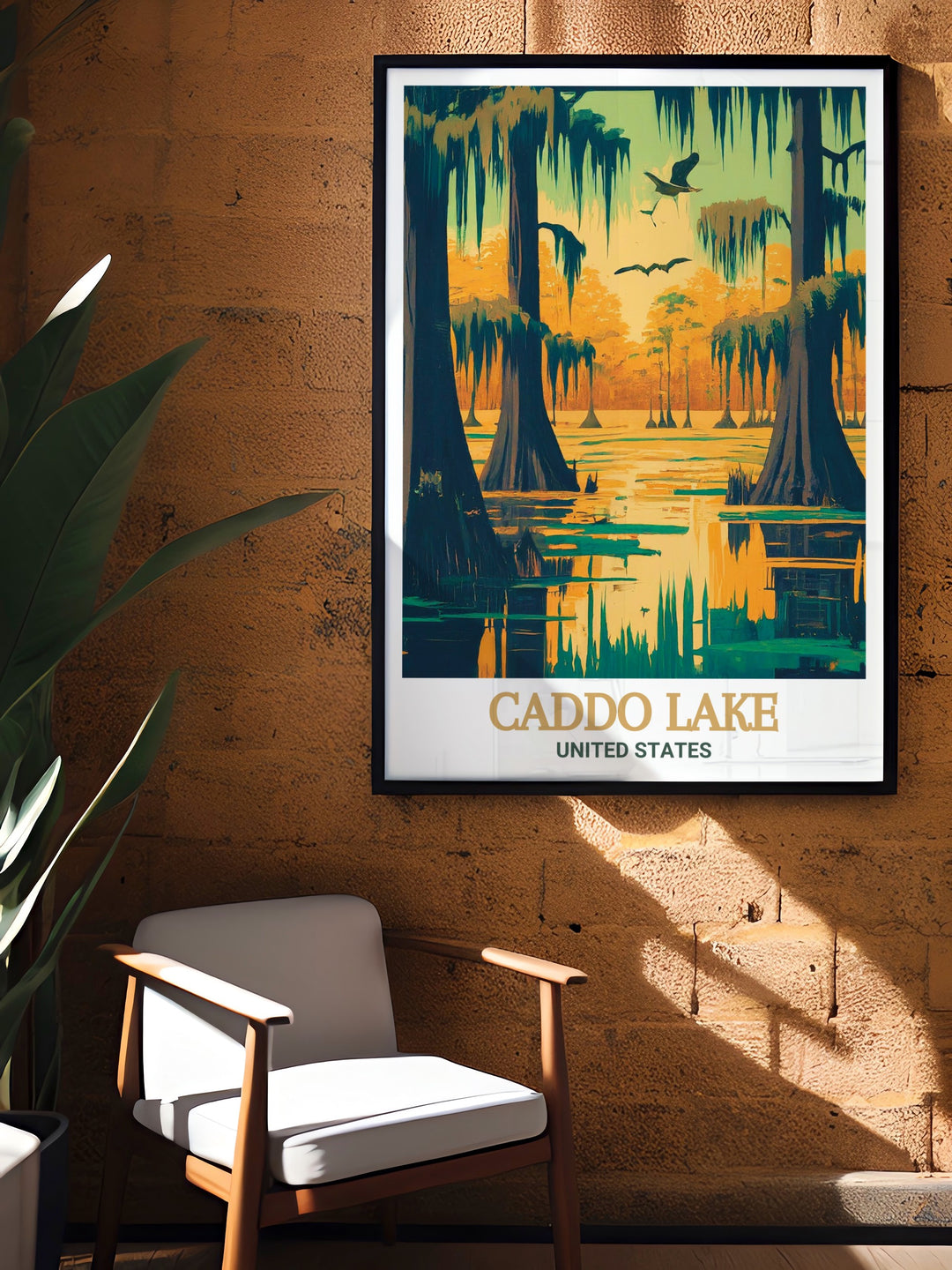 Caddo Lake State Park Wall Art paired with Caddo Lake Poster offers a unique way to bring Texas natural beauty into your living space ideal for those looking to enhance their home with Texas Artwork that captures the peaceful essence of Caddo Lake