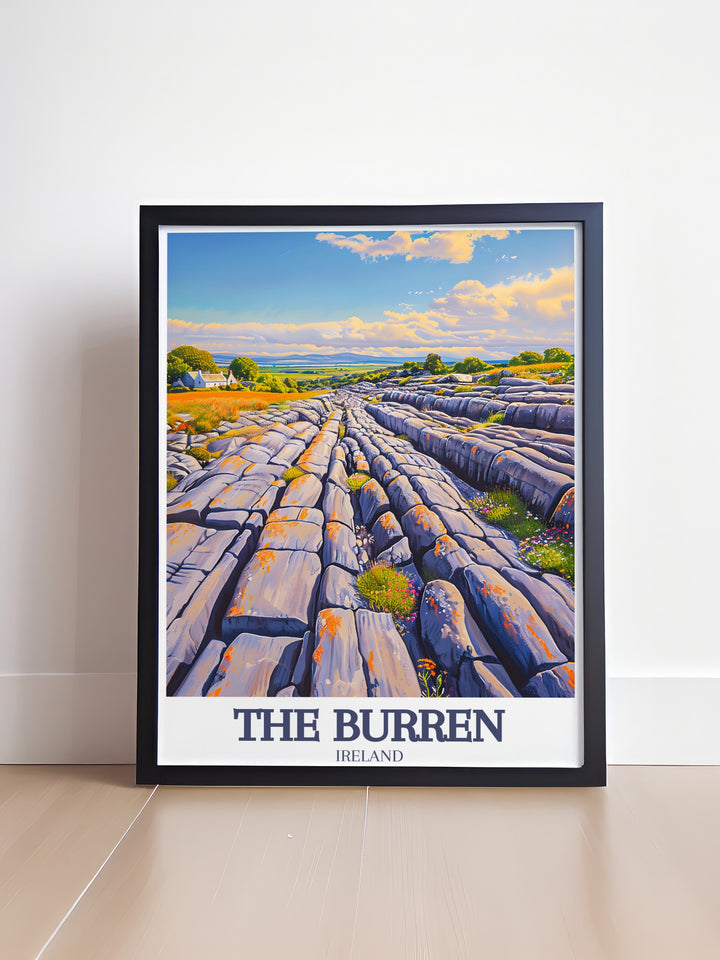 Captivating Burren National Park Kilfenora village poster showcasing the stunning landscapes of County Clare ideal for home decor and a perfect gift for any occasion