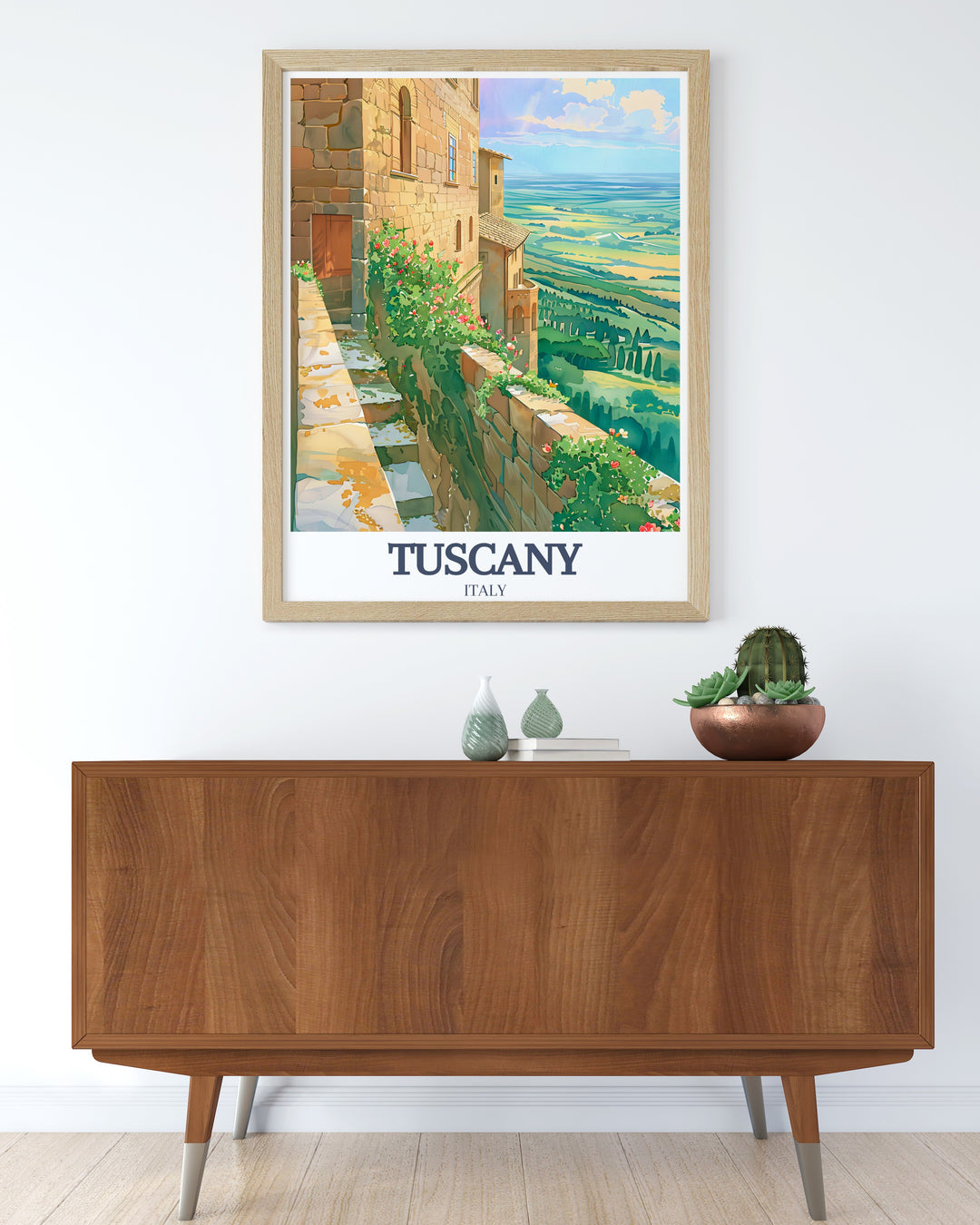 A striking Tuscany travel print capturing the vibrant landscapes of Val dOrcia, with detailed depictions of Pienza and San Quirico dOrcia. Perfect for anniversaries, birthdays, or as a thoughtful Christmas gift.