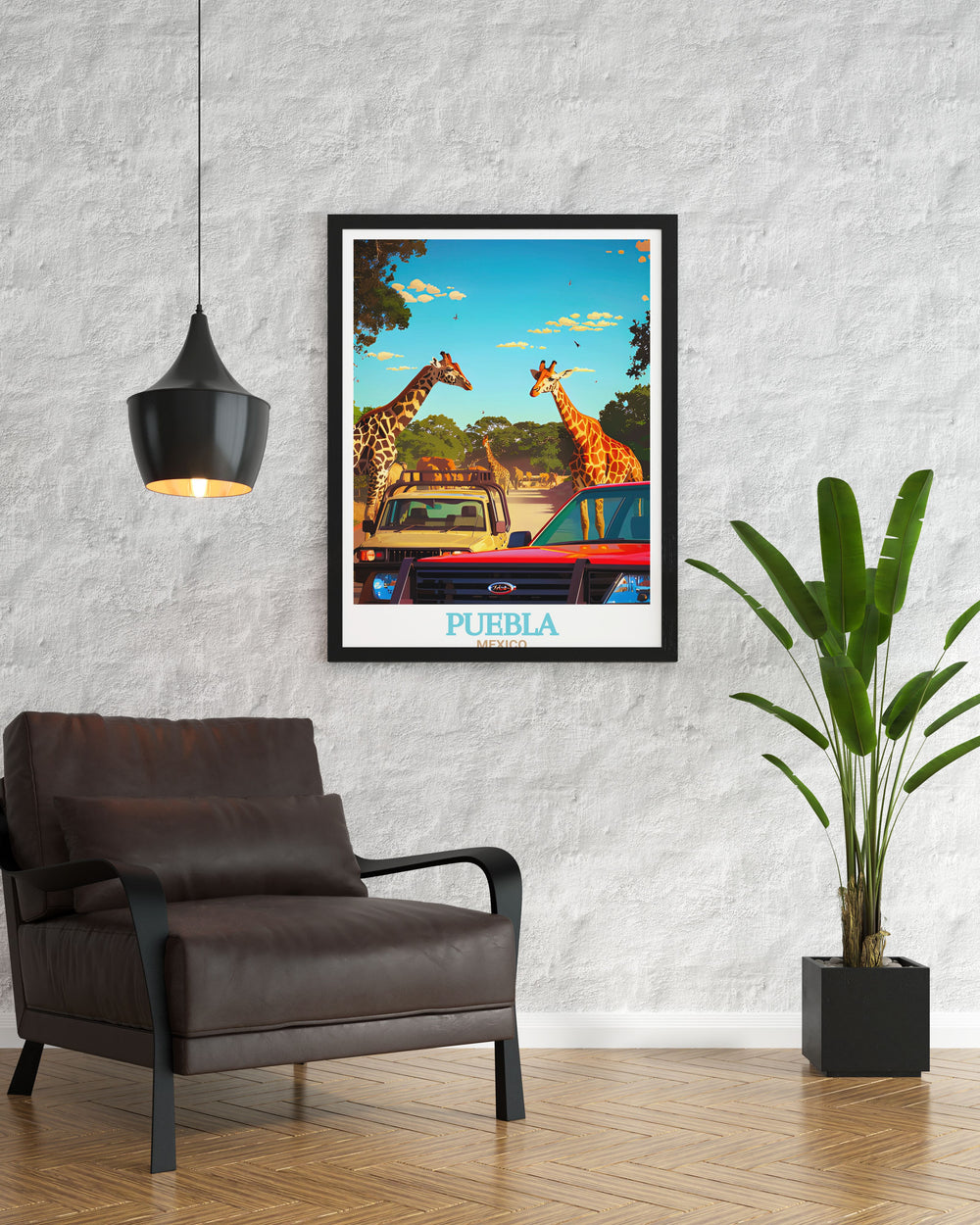 Detailed Puebla Poster showcasing the beauty of Mexicos historic city Africam Safari Modern Prints capturing the essence of a safari adventure stunning visuals and elegant home decor perfect for travel enthusiasts and lovers of nature