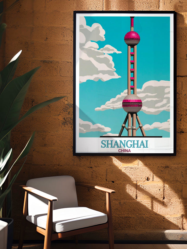 Featuring Shanghais iconic Oriental Pearl Tower, this canvas art captures the essence of Chinas bustling metropolis. The combination of sleek architecture and modern design elements makes it an ideal choice for lovers of contemporary travel art.