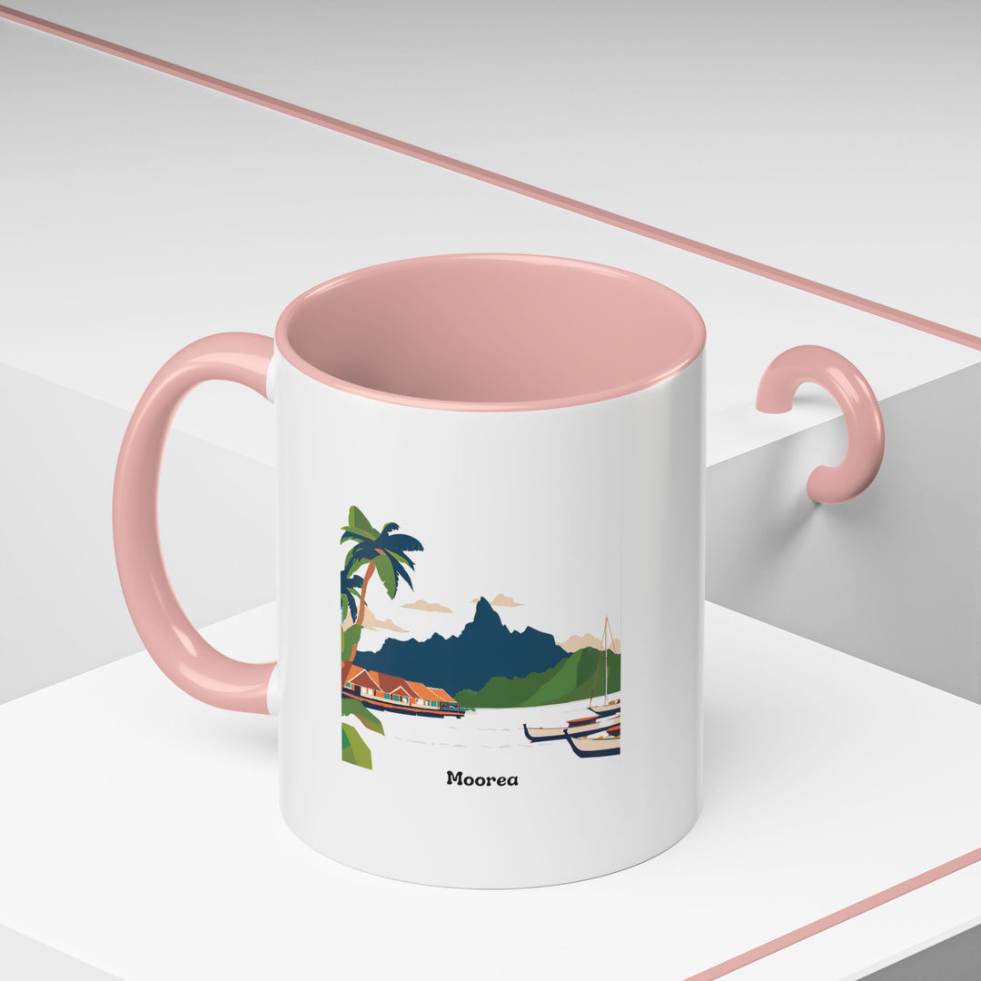 A beautifully detailed Mo'orea Mug with bold artwork celebrating Mo'orea’s lush landscapes and crystal-clear waters. Dishwasher-safe ceramic construction makes it perfect for daily coffee or tea rituals and gifting.