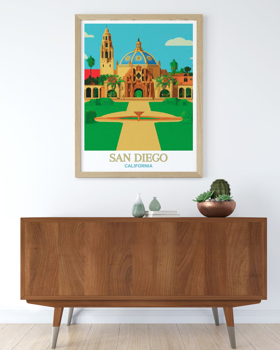 Wall poster featuring San Diegos Balboa Park, capturing the essence of Californias laid back yet vibrant atmosphere. An ideal gift for anyone who loves San Diego or California.